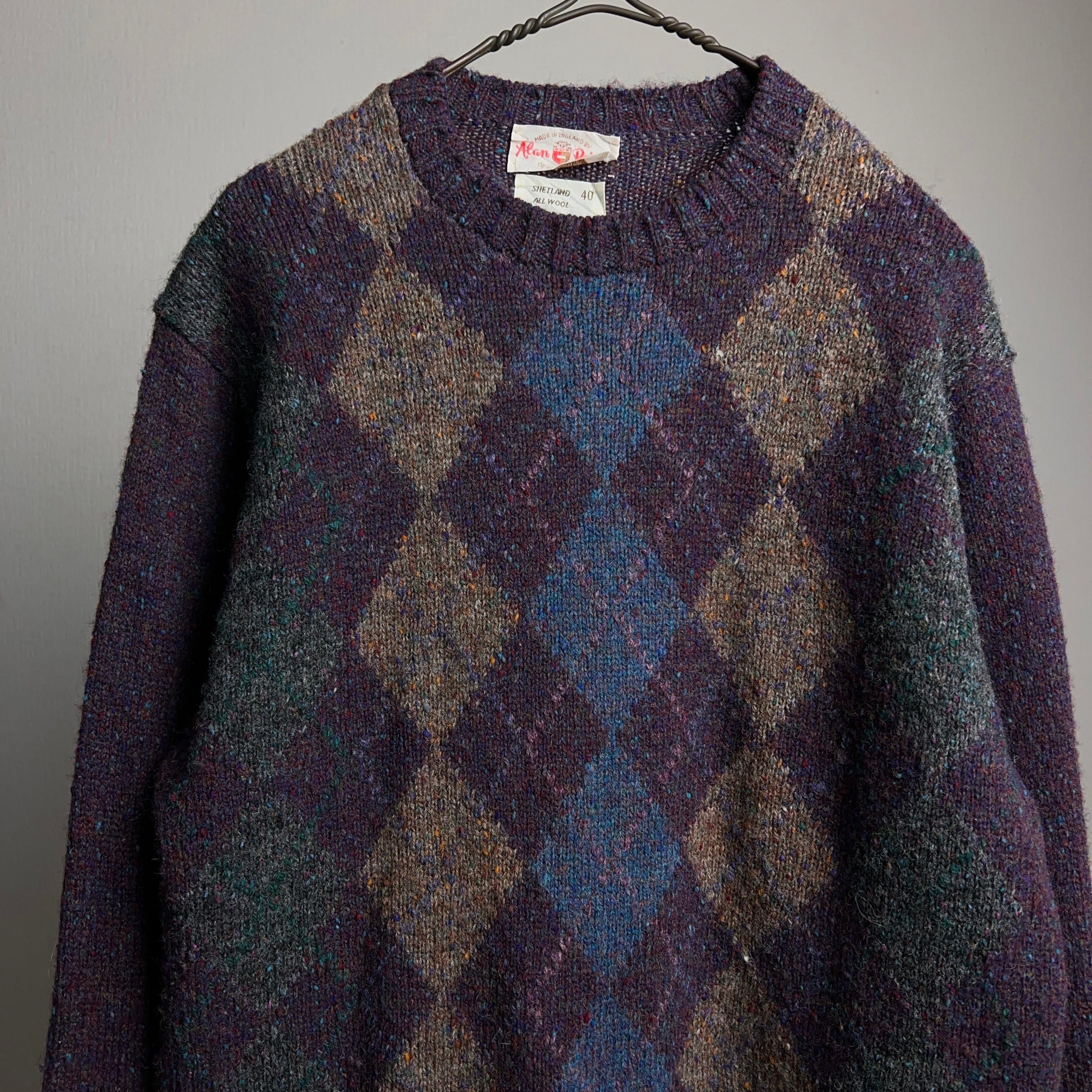 60's~70's Alan Pain Wool Knit Sweater 60年代 70年代 アランペイン