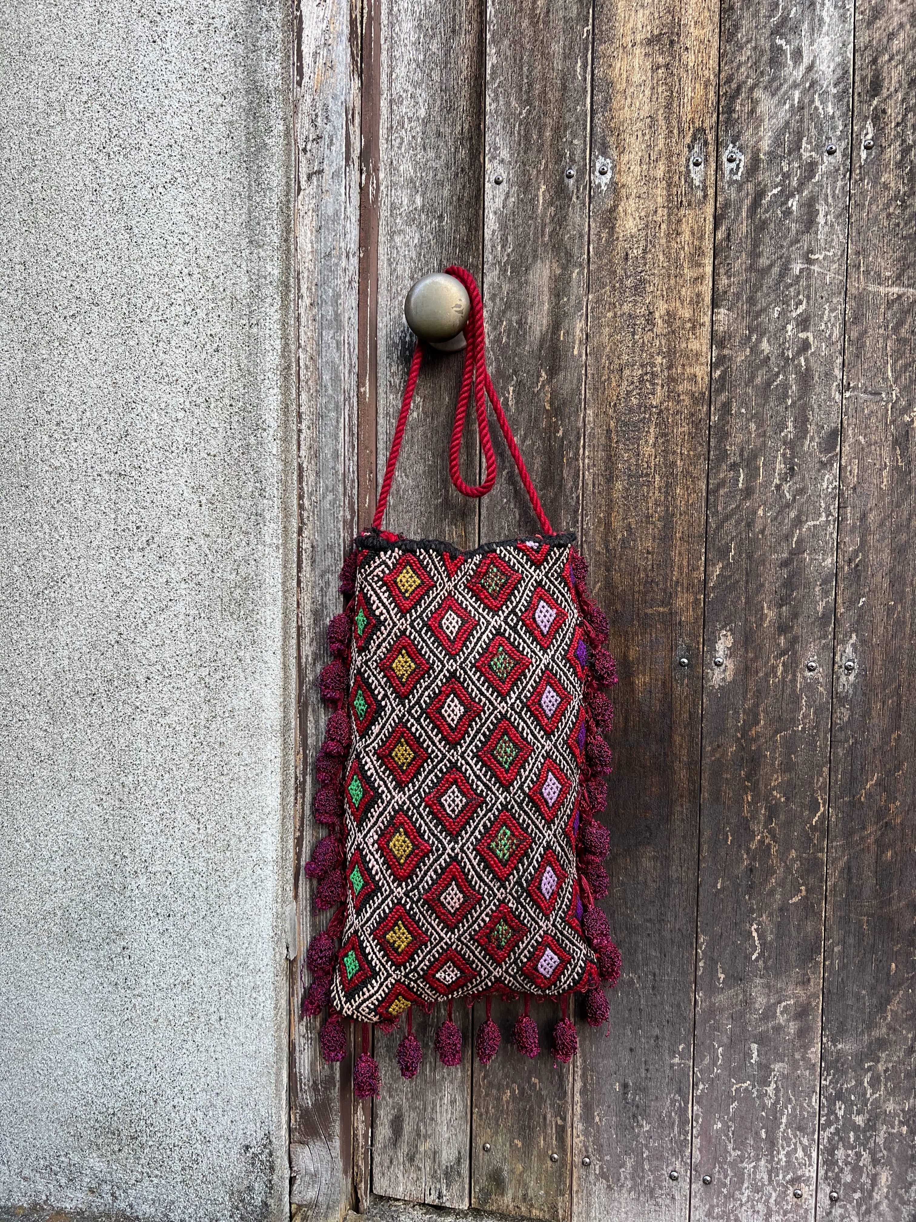 Vintage Moroccan berber wool rug bag ( ヴィンテージ モロッコ