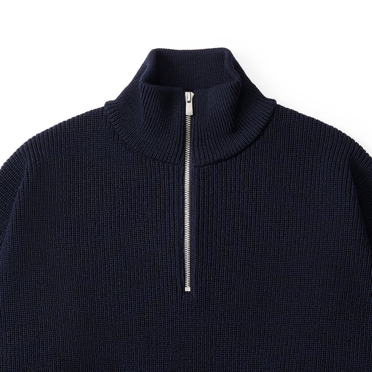 everyone half zip rib knit sweater (NAVY) | everyone