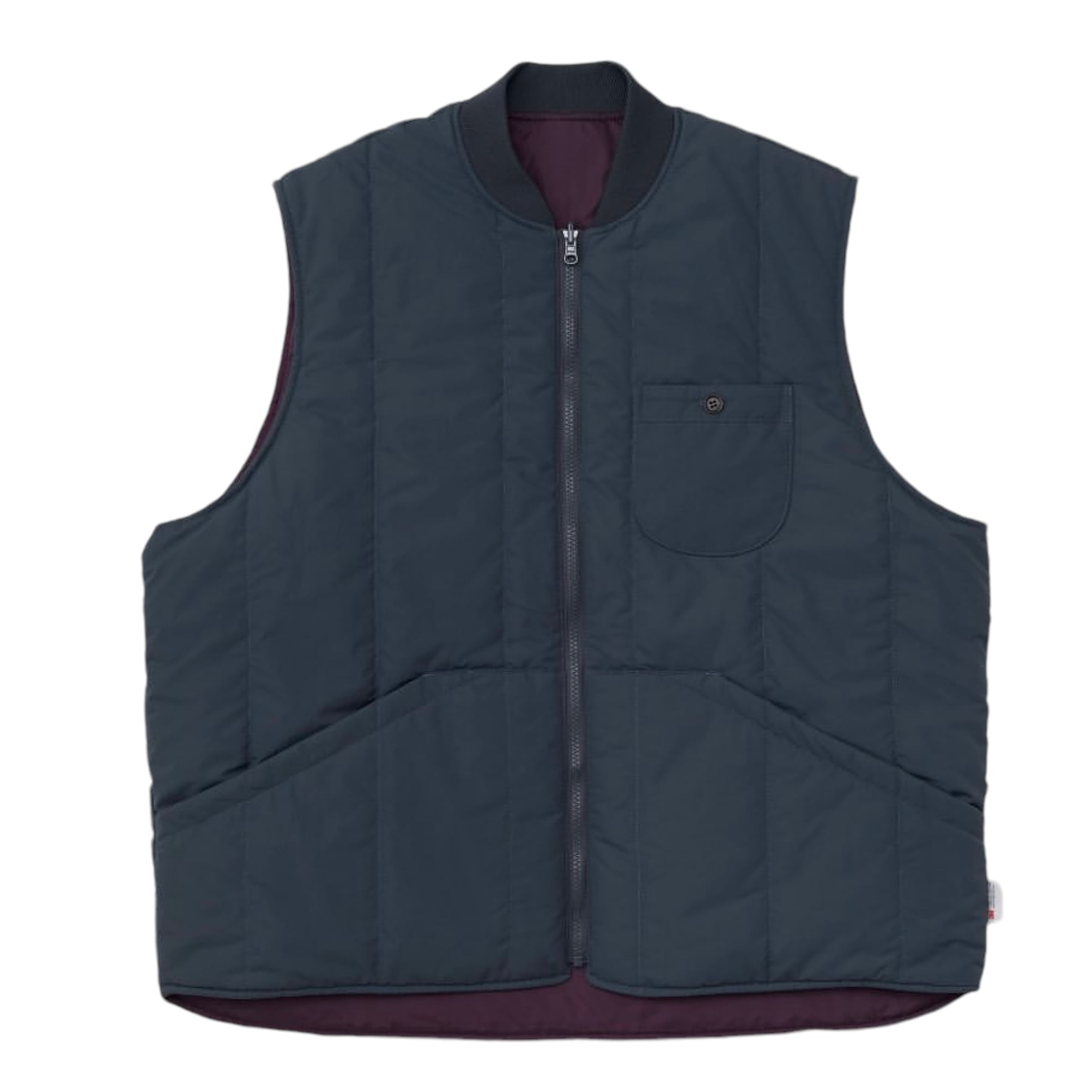 PWA / TWO FACE QUILTED VEST DARK BURGUNDY | THE NEWAGE CLUB