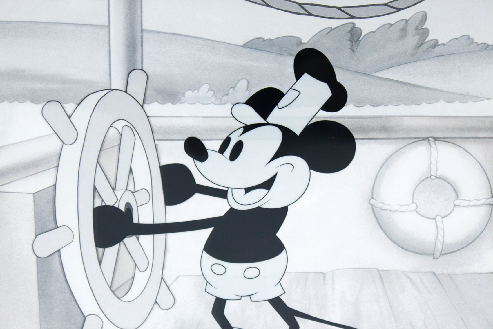 ディズニー セル画「ミッキーマウス/蒸気船ウィリー」額縁2種選択可