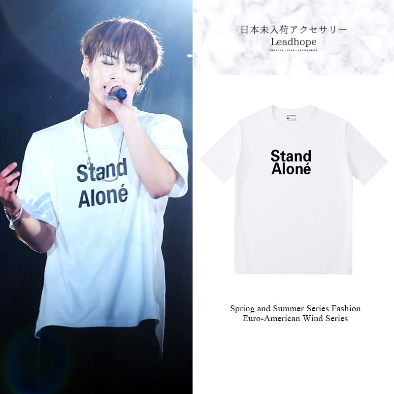 Stand Alone ホワイトTシャツ BTS ジョングク 着用モデル | 日本未入荷