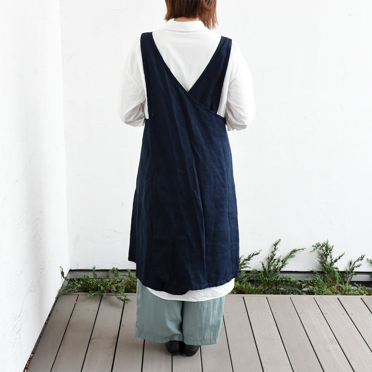 ONLINE限定】リネンオーバーエプロン / ネイビー / 母の日 / fog linen
