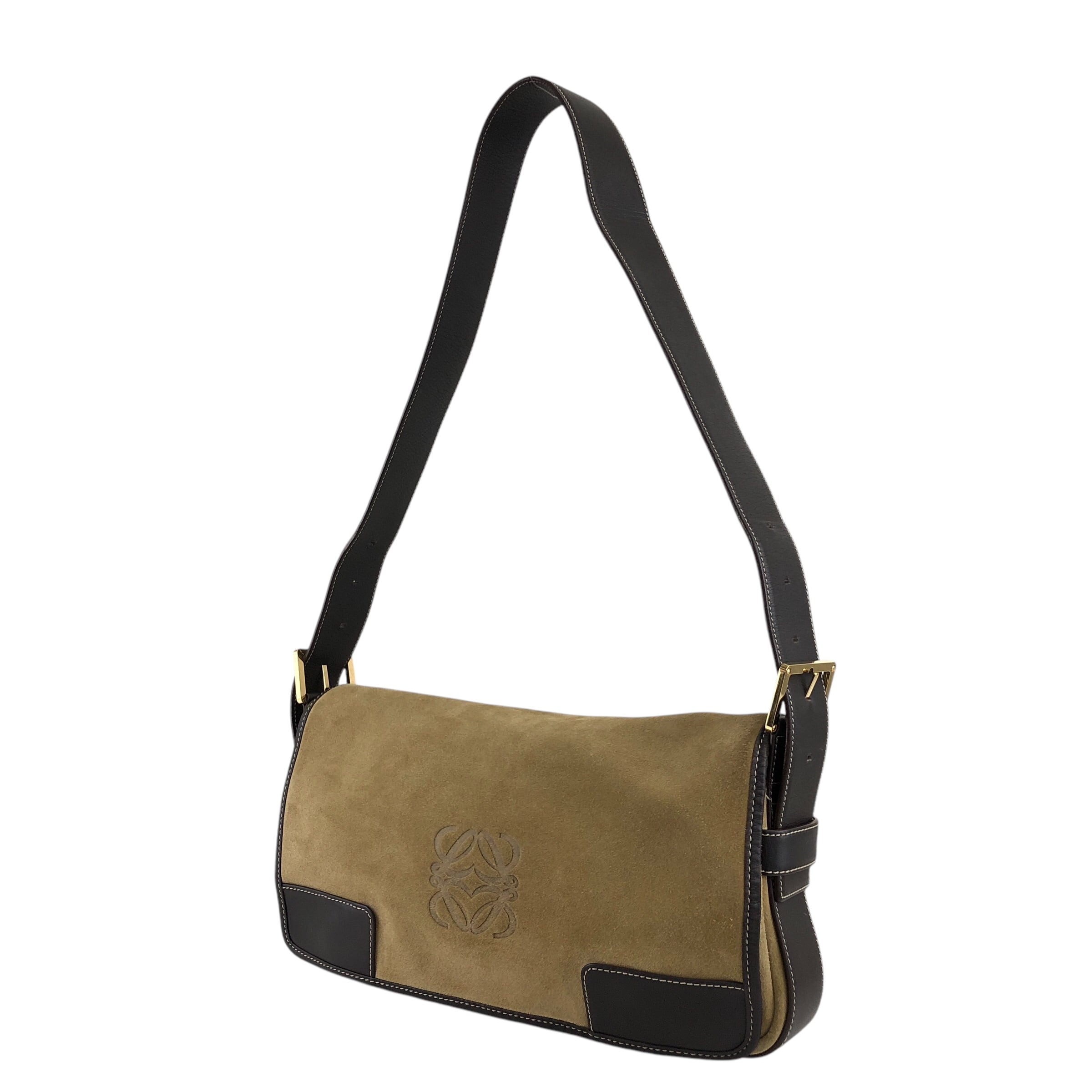 LOEWE ロエベ ショルダーバッグ ベージュ アナグラム スエード
