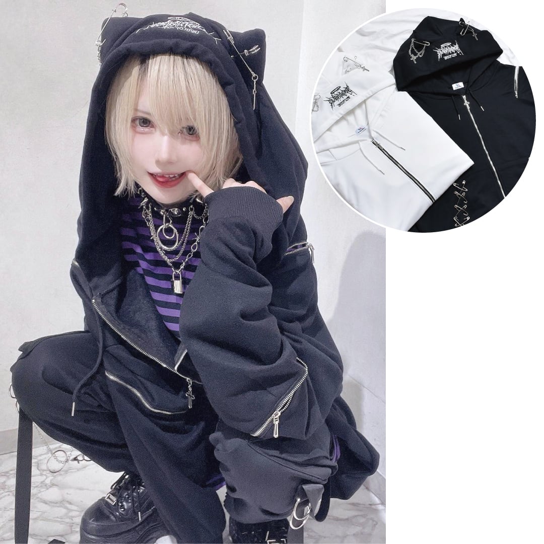 ネコ耳 PIN×ZIPパーカー | VOLCAN&APHRODITE