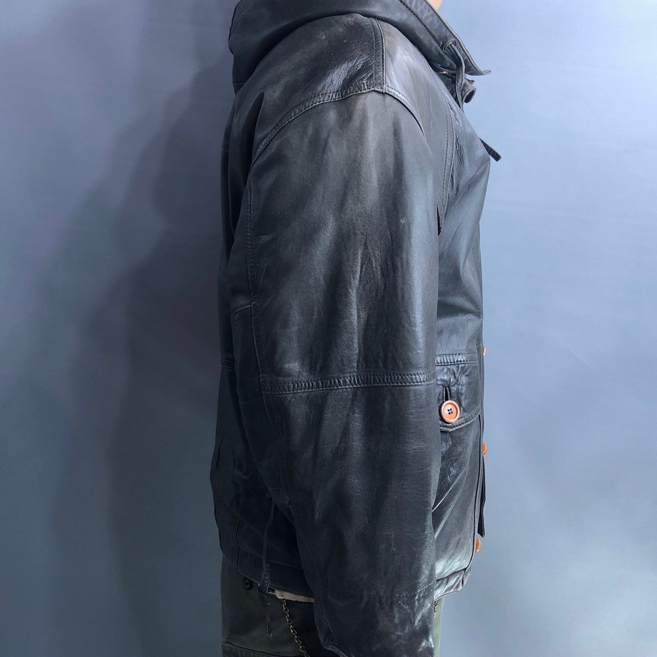 イッセイミヤケ HAI SPORTING GEAR】アーカイブ ラムレザーギミックJKT