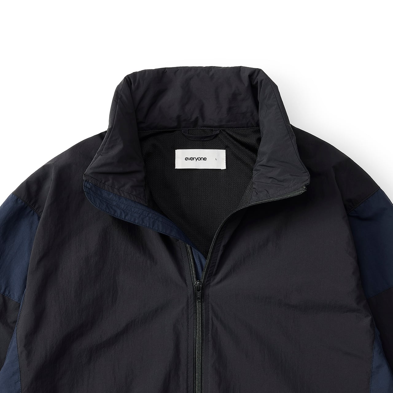 everyone two-tone light weight nylon jacket (BLACK/NAVY) | everyone
