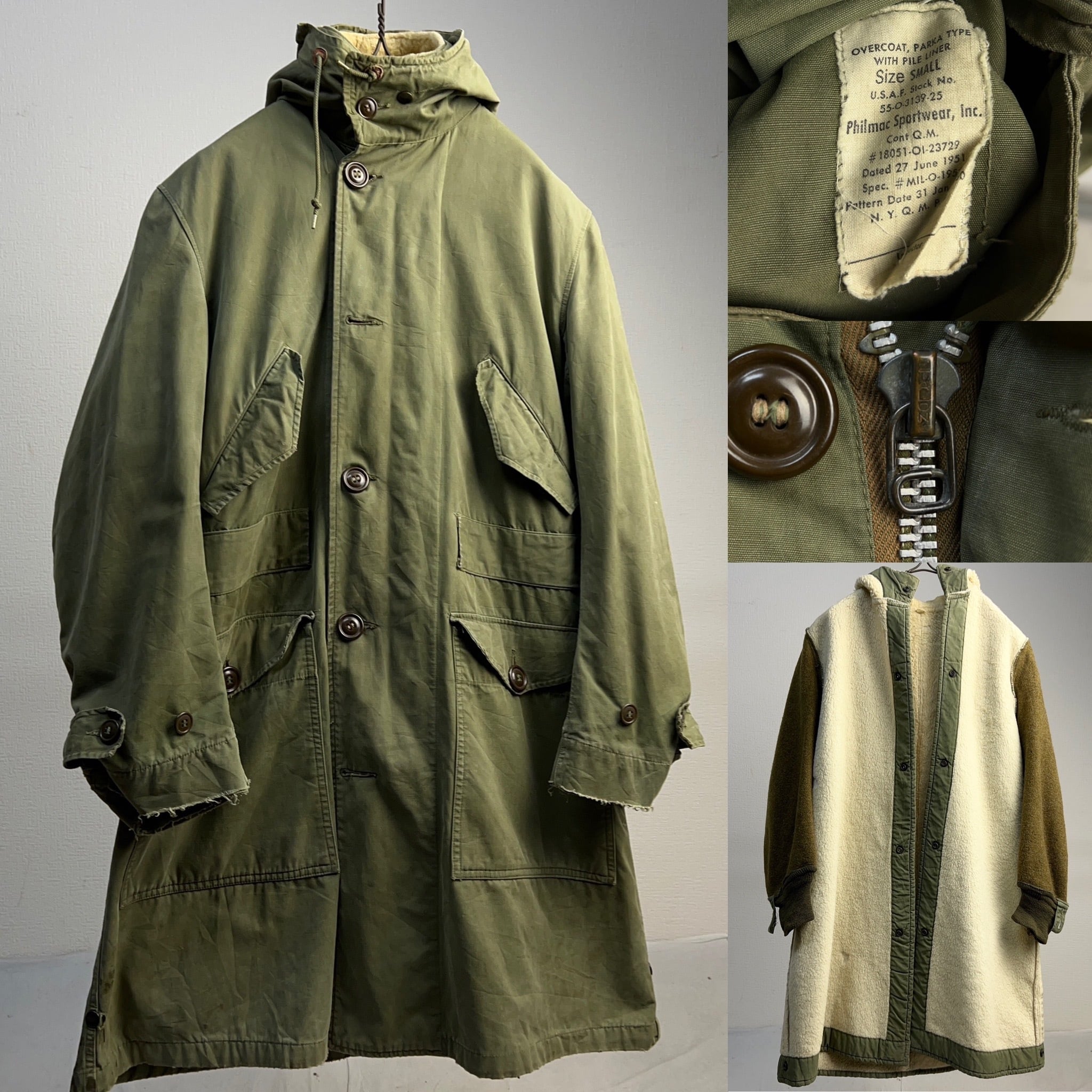 50's U.S.ARMY M-47 Field Parka with Lining SIZE S 米軍 40年代