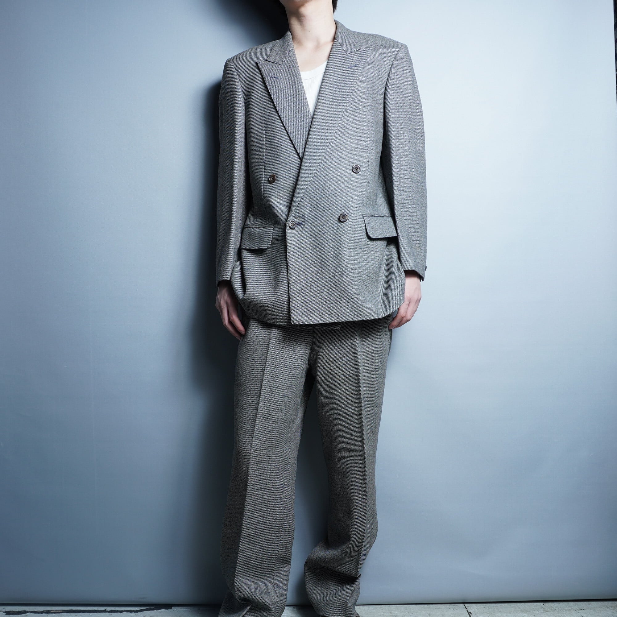 BURBERRY】バーバリー “WOOL100%”ダブルセットアップ：スーツ grey