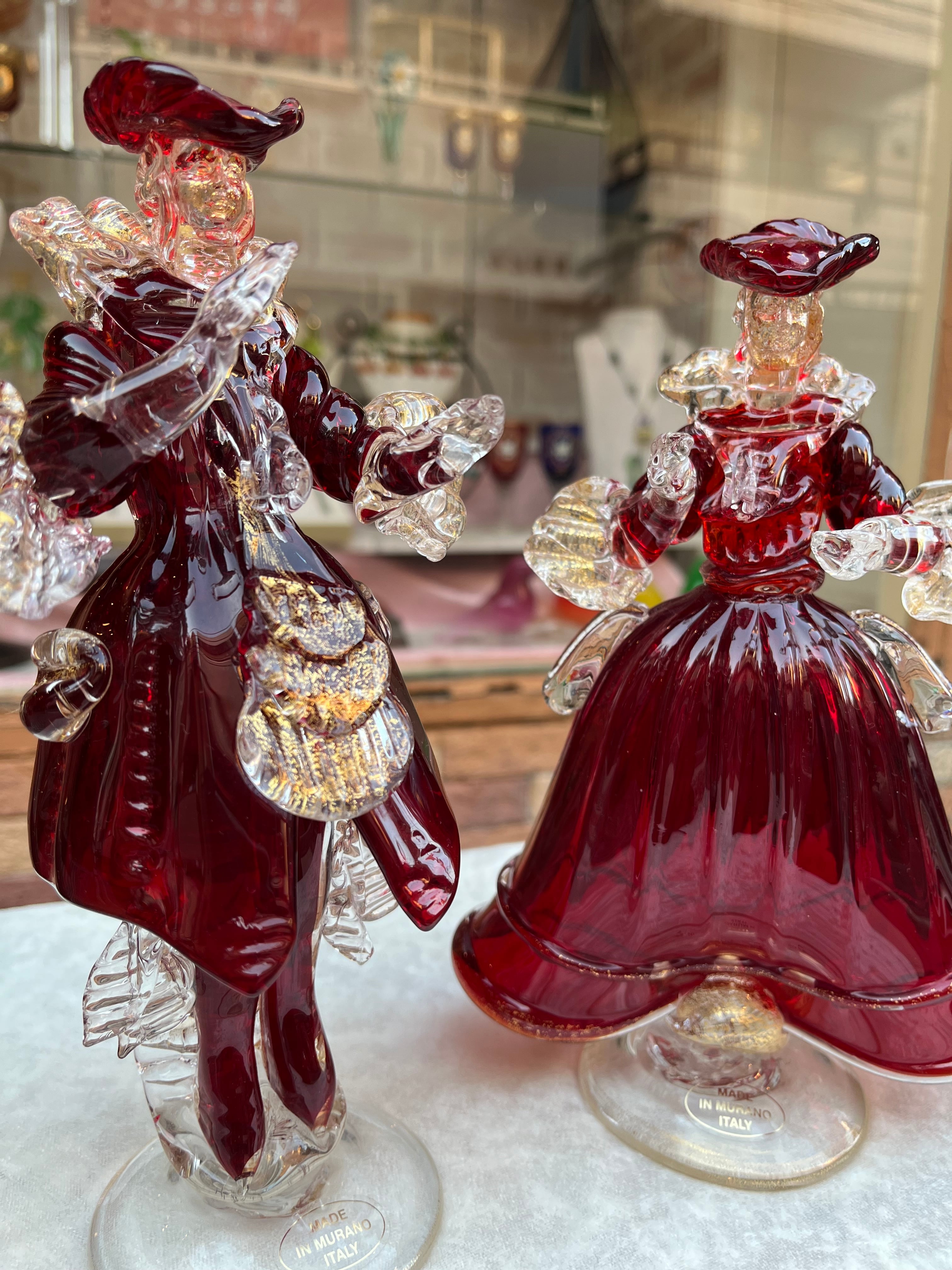 ベネチアンガラス人形Murano（ムラーノ）2体セット ベネチアンガラス