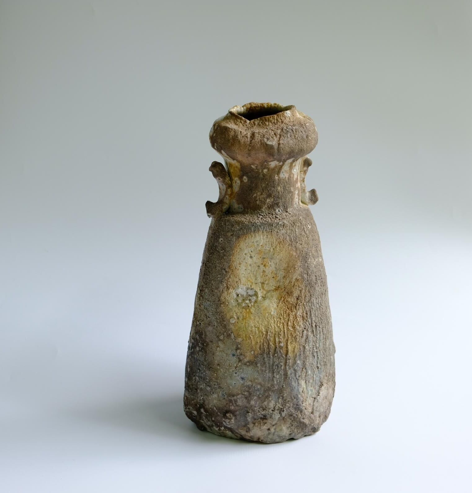 伊賀系 壺 花入 作家物 橋本誠 共箱・資料付き 伊賀系 壺 花入 作家物