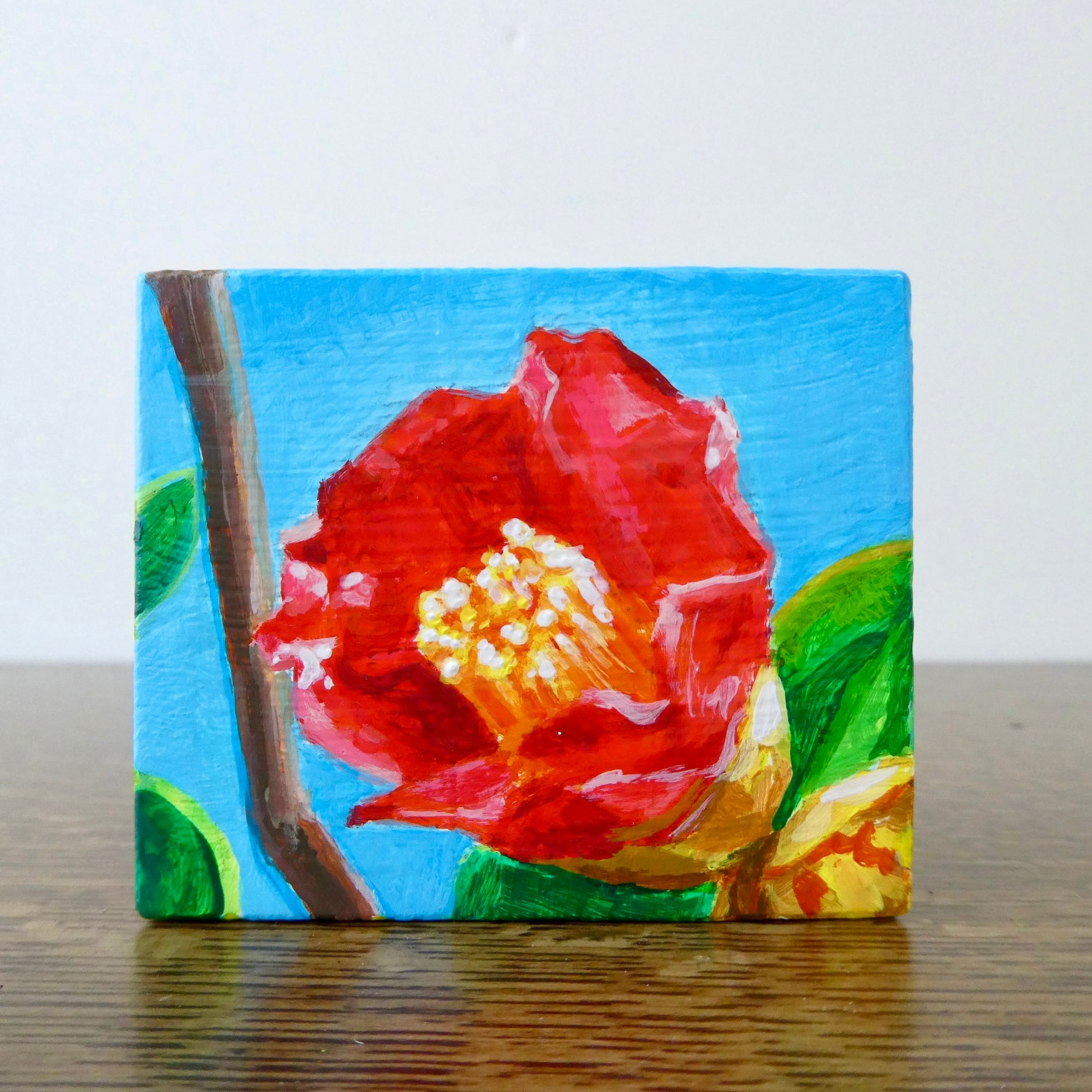 誕生花 1月のツバキ）積める絵画 花つみき （Birth Flower: Camellia