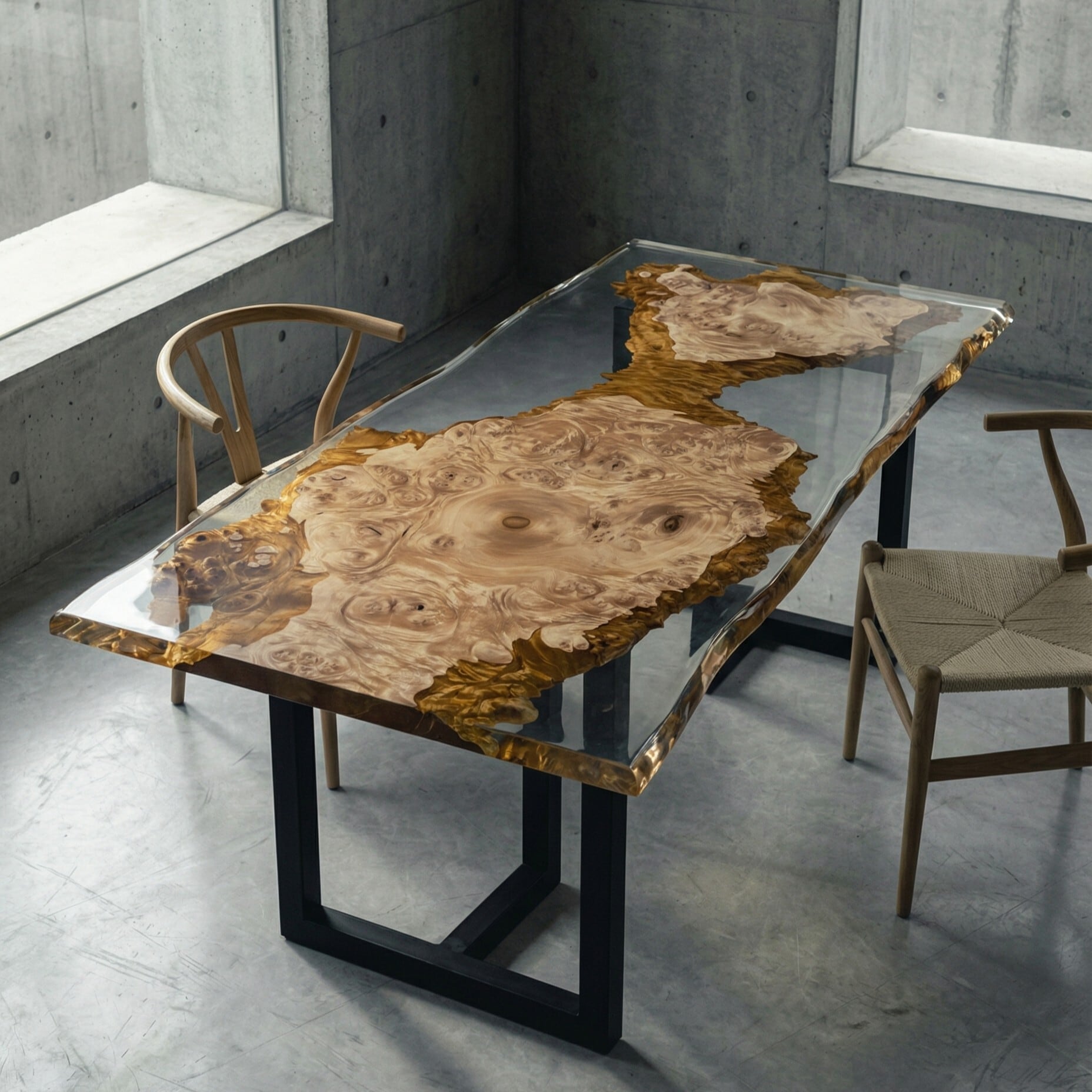 Premium】栃（トチ）_2000×860×40_青山店_テーブル天板/レジン加工