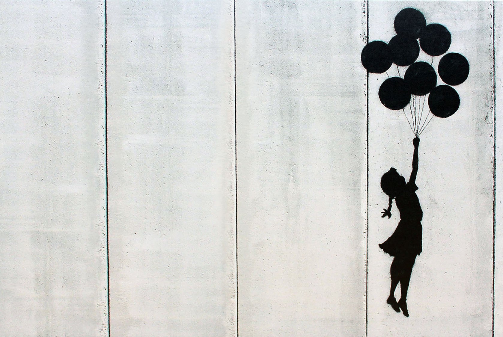 バンクシー「フライング バルーンズ ガール/Flying Balloons Girl