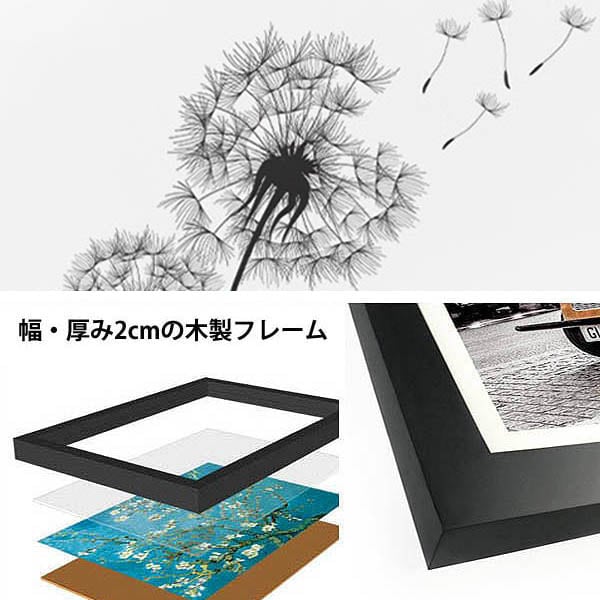 3枚セット 33×43cm アートパネル 3枚セット 枠付き フレーム絵画