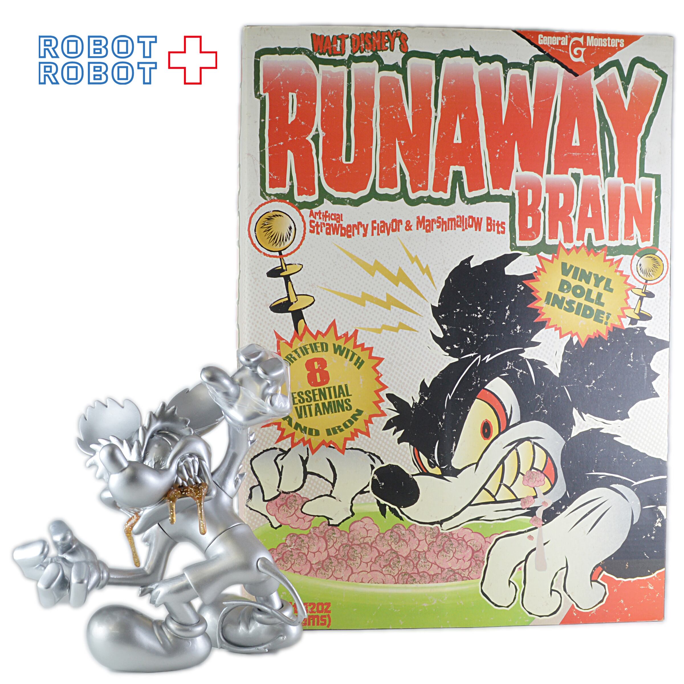 ランナウェイブレイン ミッキーマウス ソフビフィギュア シルバー 箱入