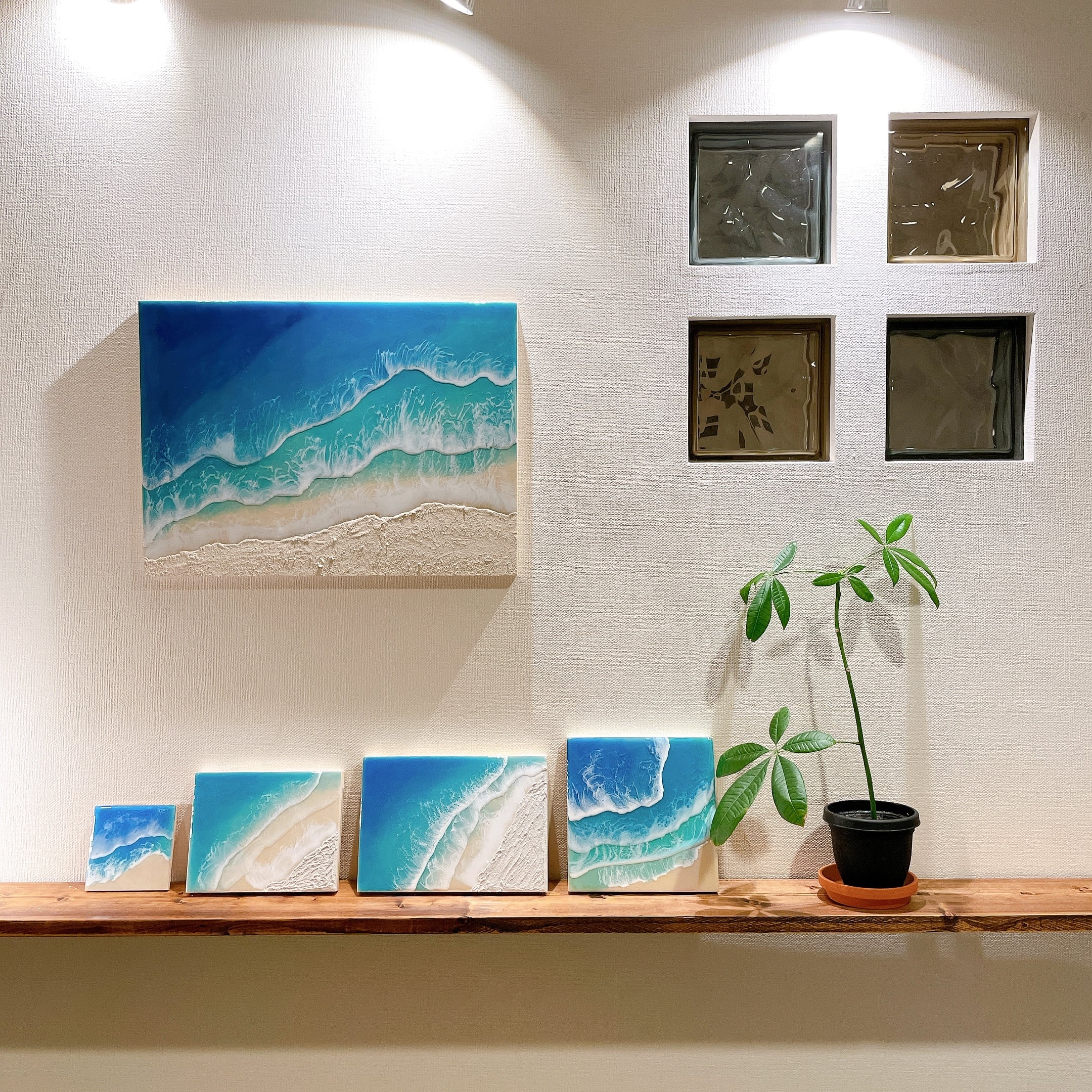 レジン波アート オーシャンアート 海の絵 P8ラージパネル | Pinoxy Art