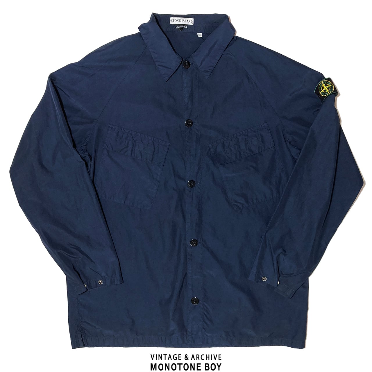 STONE ISLAND S/S 1998 NAVY NYLON OVERSHIRT JACKET L GREEN EDGE