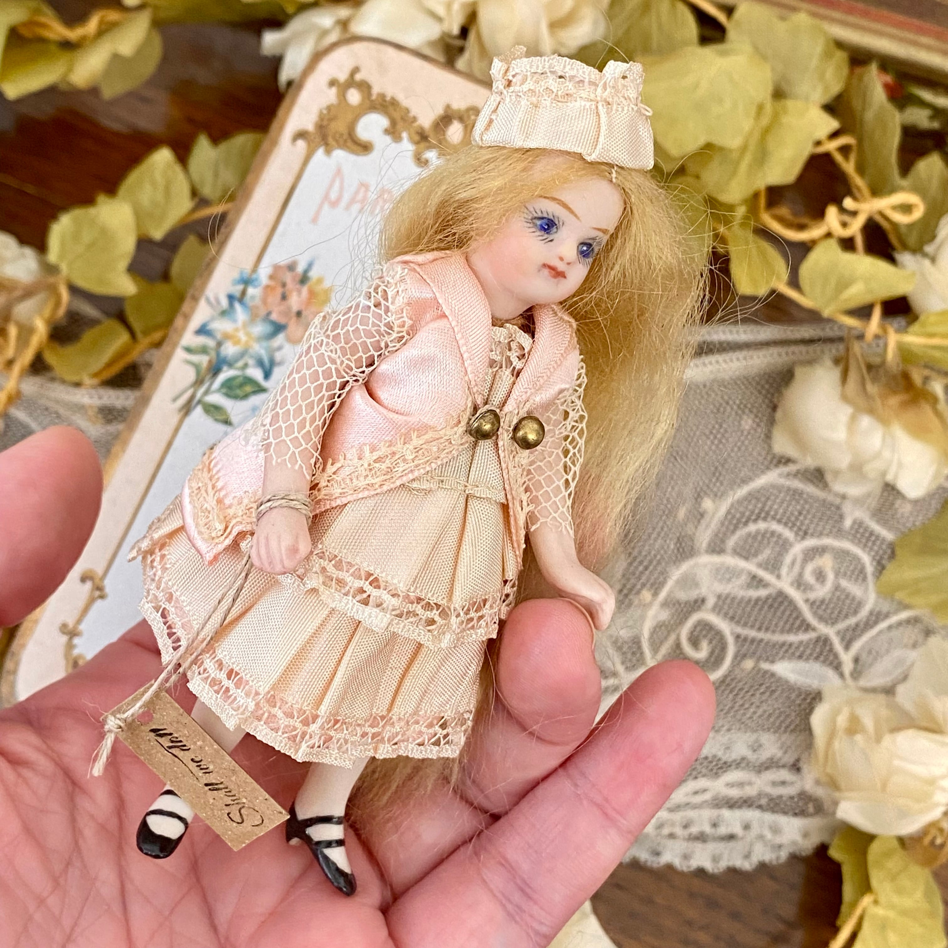 完成ドール】フレンチミニョネット1/ オールビスク/ 10.5cm/草苅尚代作