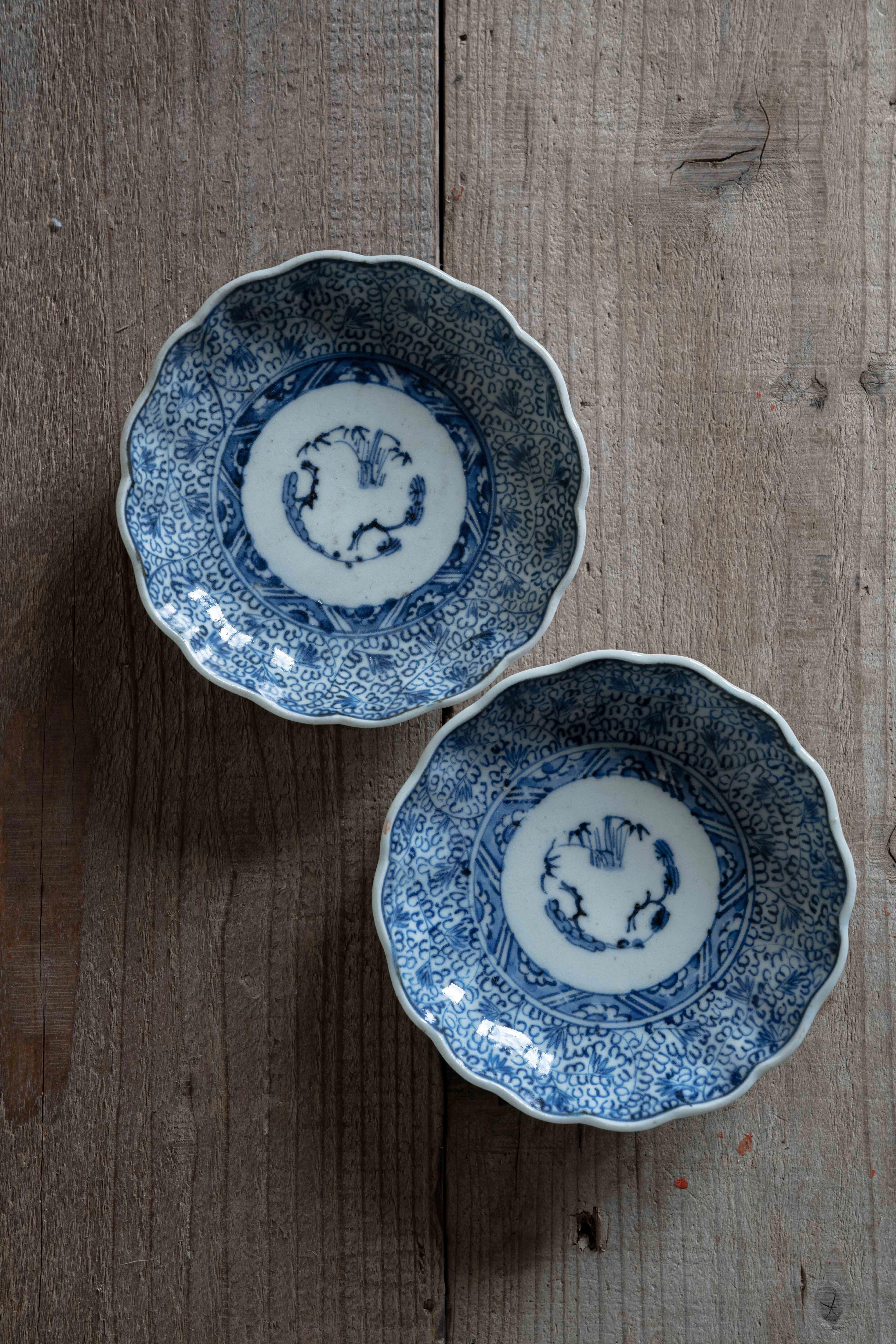 古伊万里 微塵唐草 豆皿 （2客セット） | 絢美堂