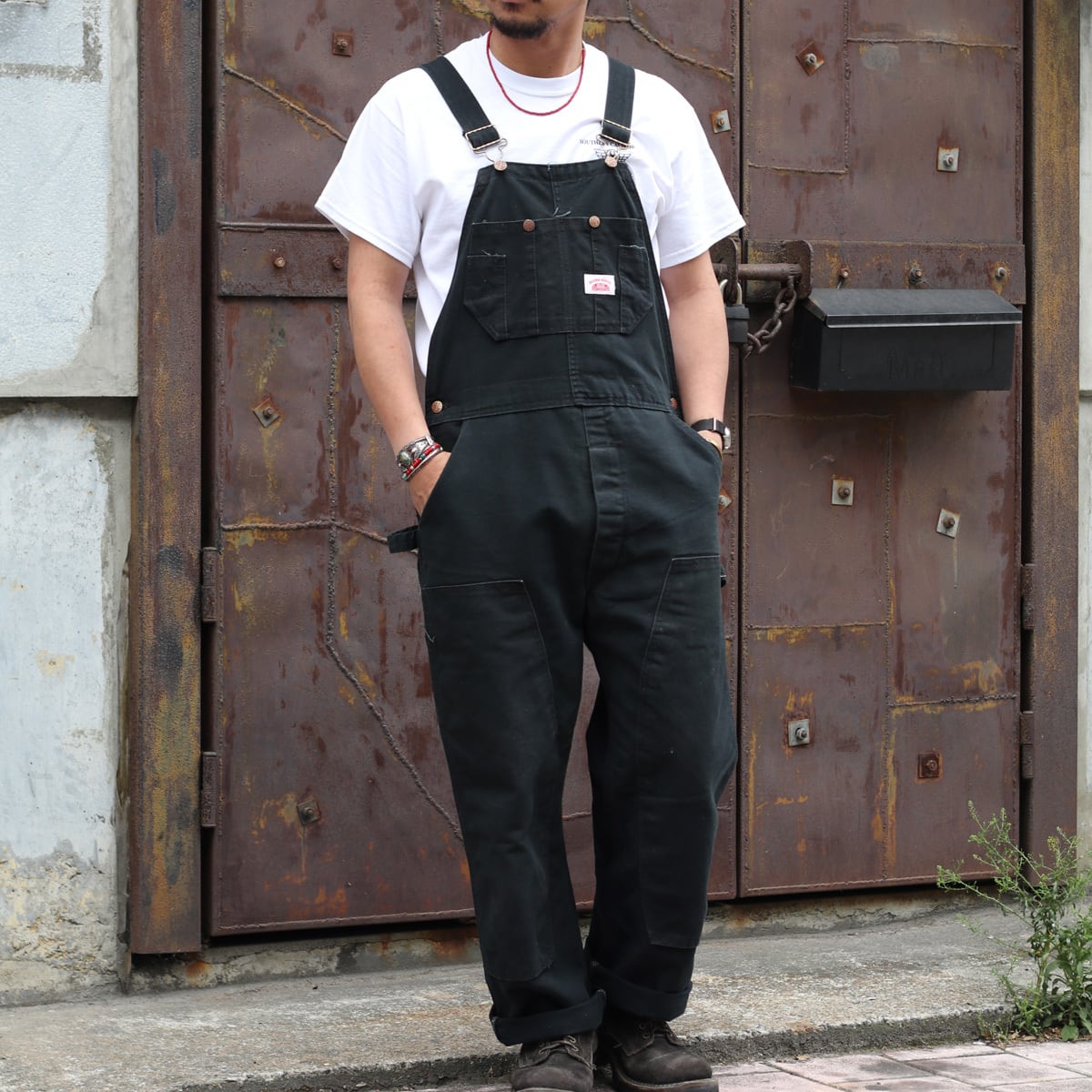 ROUND HOUSE ラウンドハウス #83 #383 ダック オーバーオール ブラック