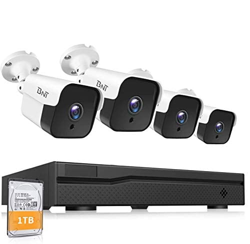 BNT 防犯カメラ 500万画素 音声録画 スマホ双方向通話 1TBHDD IP67防水