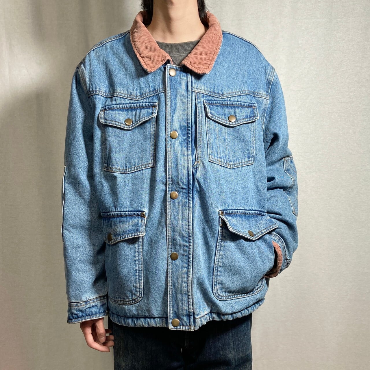 00年代 Wrangler ラングラー デニムボアジャケット デニムカバーオール