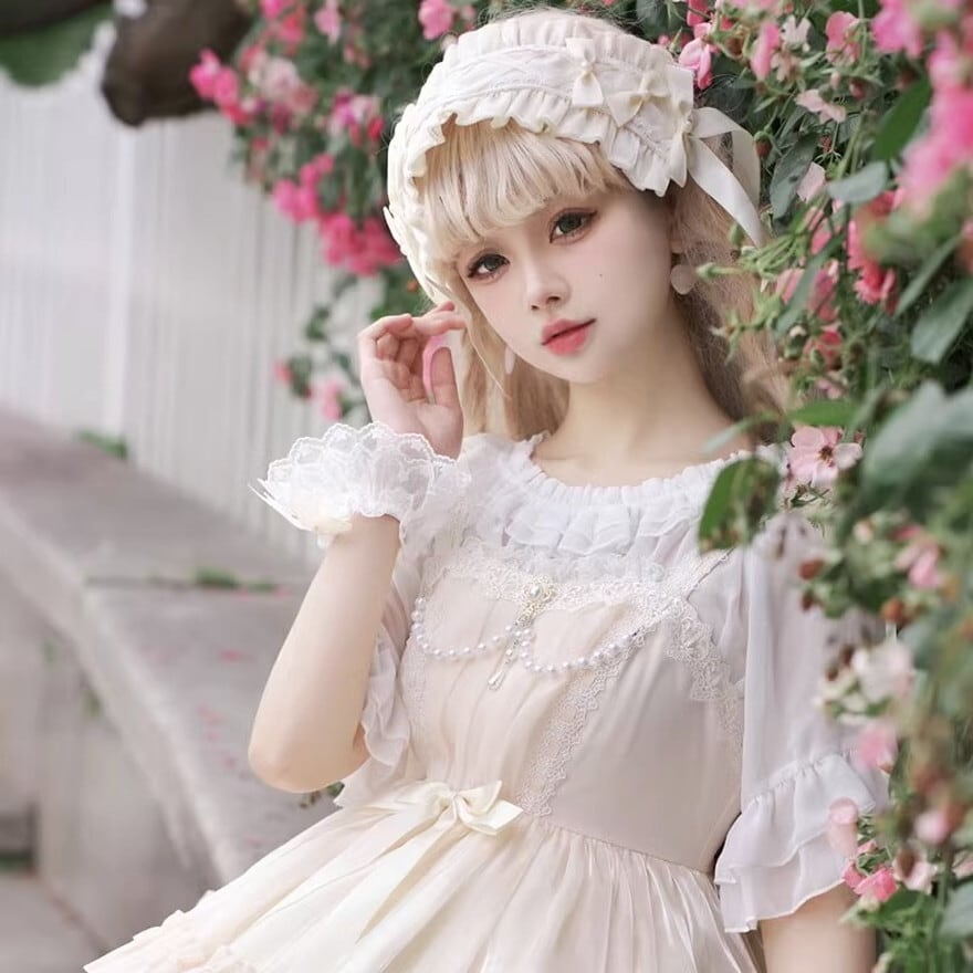 00s coquette姫系 レースフリルカットソーキャミセットLIZLISA系 00s