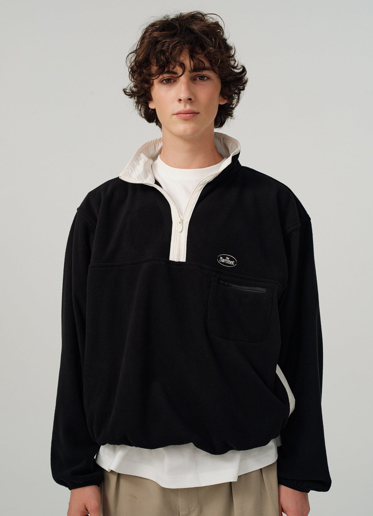 The Barnnet] Grey Lapland Fleece Half-Zip Pullover 正規品 韓国