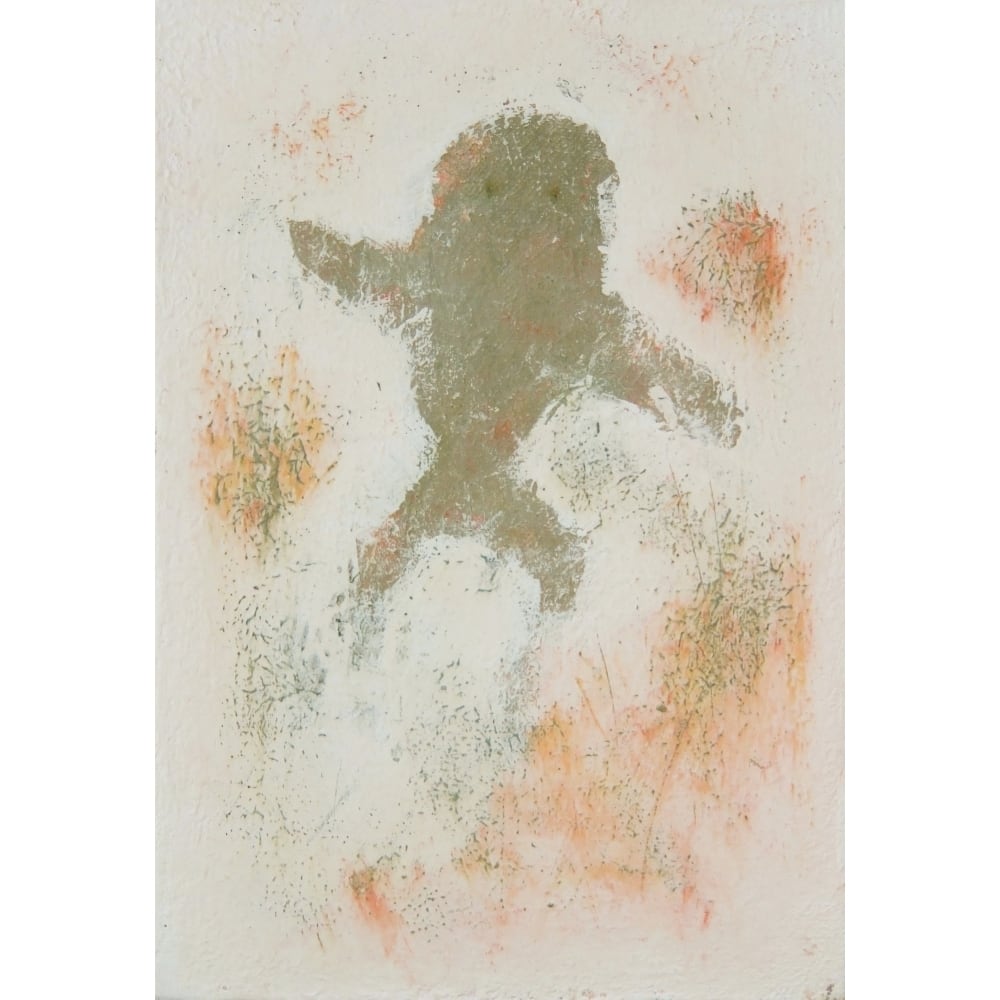 内野隆文 夜のフクロウ 絵画 ドローイング 素描 梟 カワイイ 額付 真作