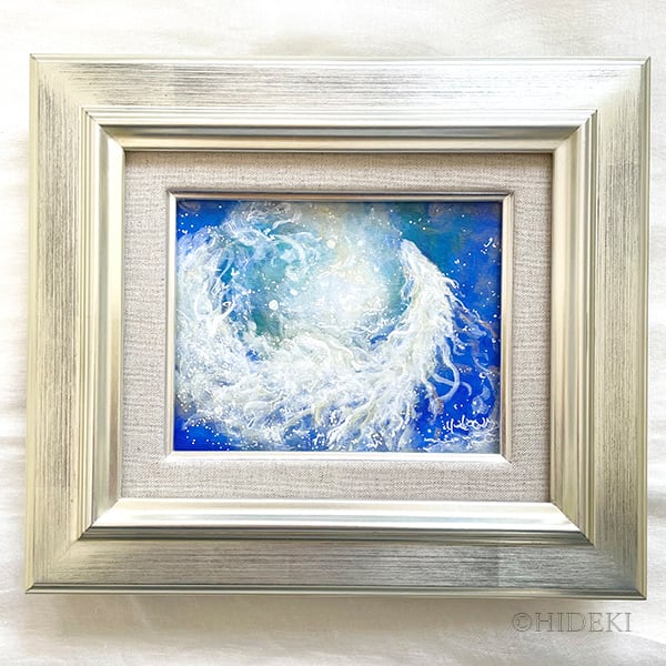 画家 haru 油彩画 ☆ 絵 と 額縁 共に アクリル板 画家 haru 油彩画