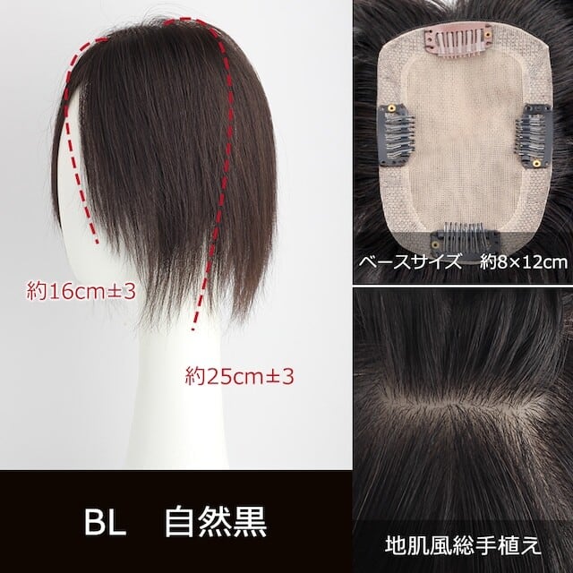 1番人気◎柔らかフィット通気性部分ウィッグ◎私元気8×12cm髪の長さ
