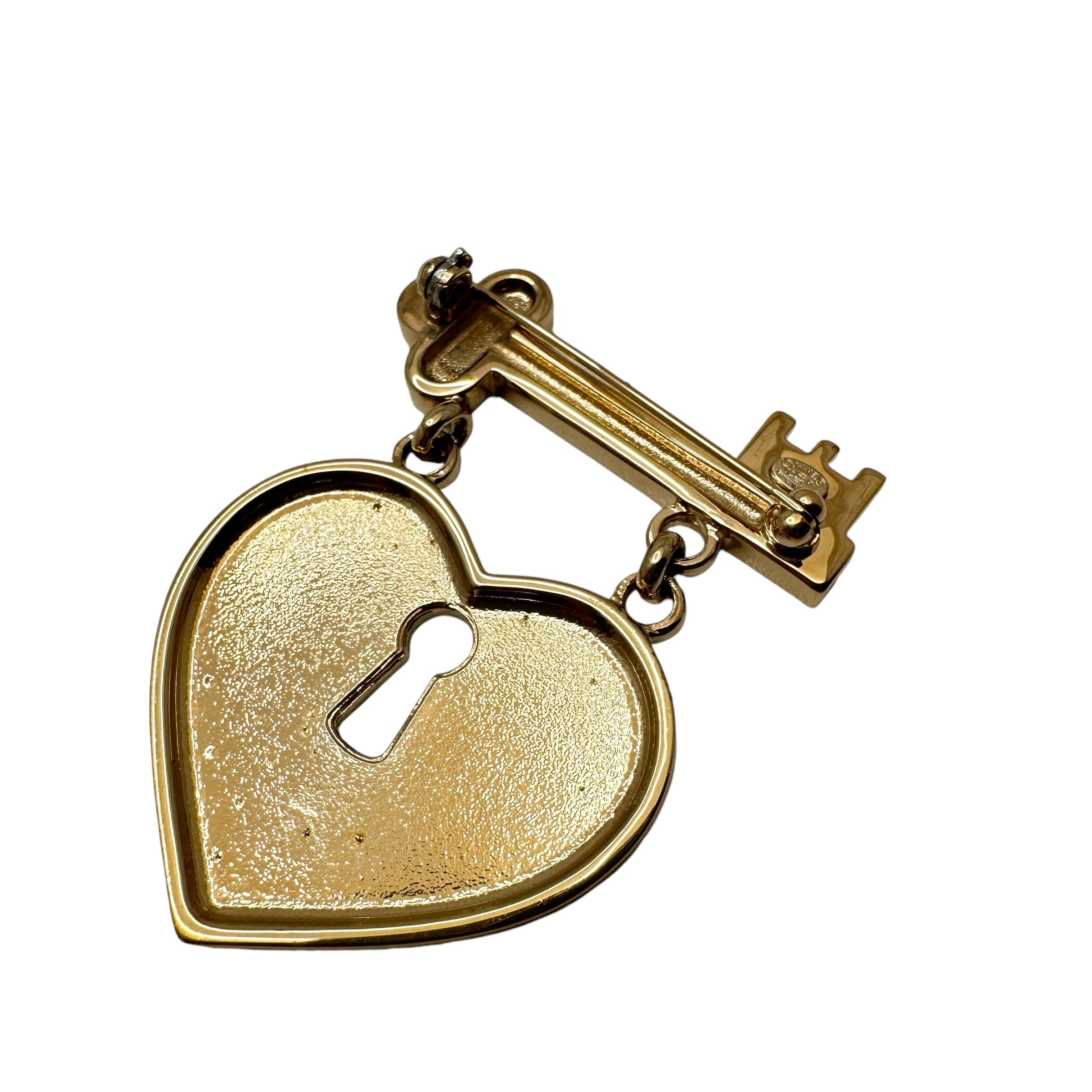 CHANEL シャネル ココマーク ハートロック ブローチ ゴールド