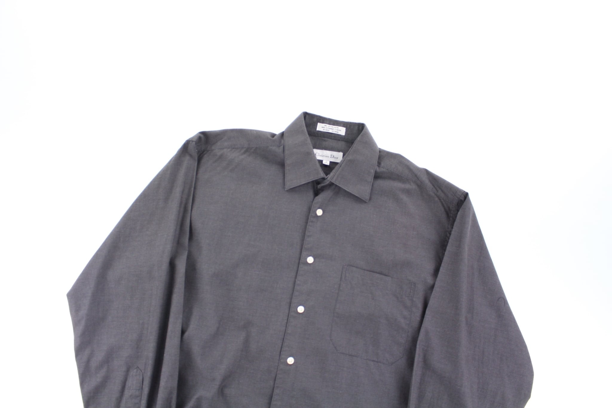 1990's Christian Dior プレーンドレスシャツ【OT-7366】 | cv
