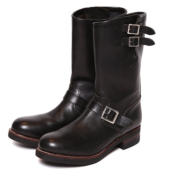 REBELS LEATHER ENGINEER BOOTS (BLACK) / RUDE GALLERY BLACK REBEL