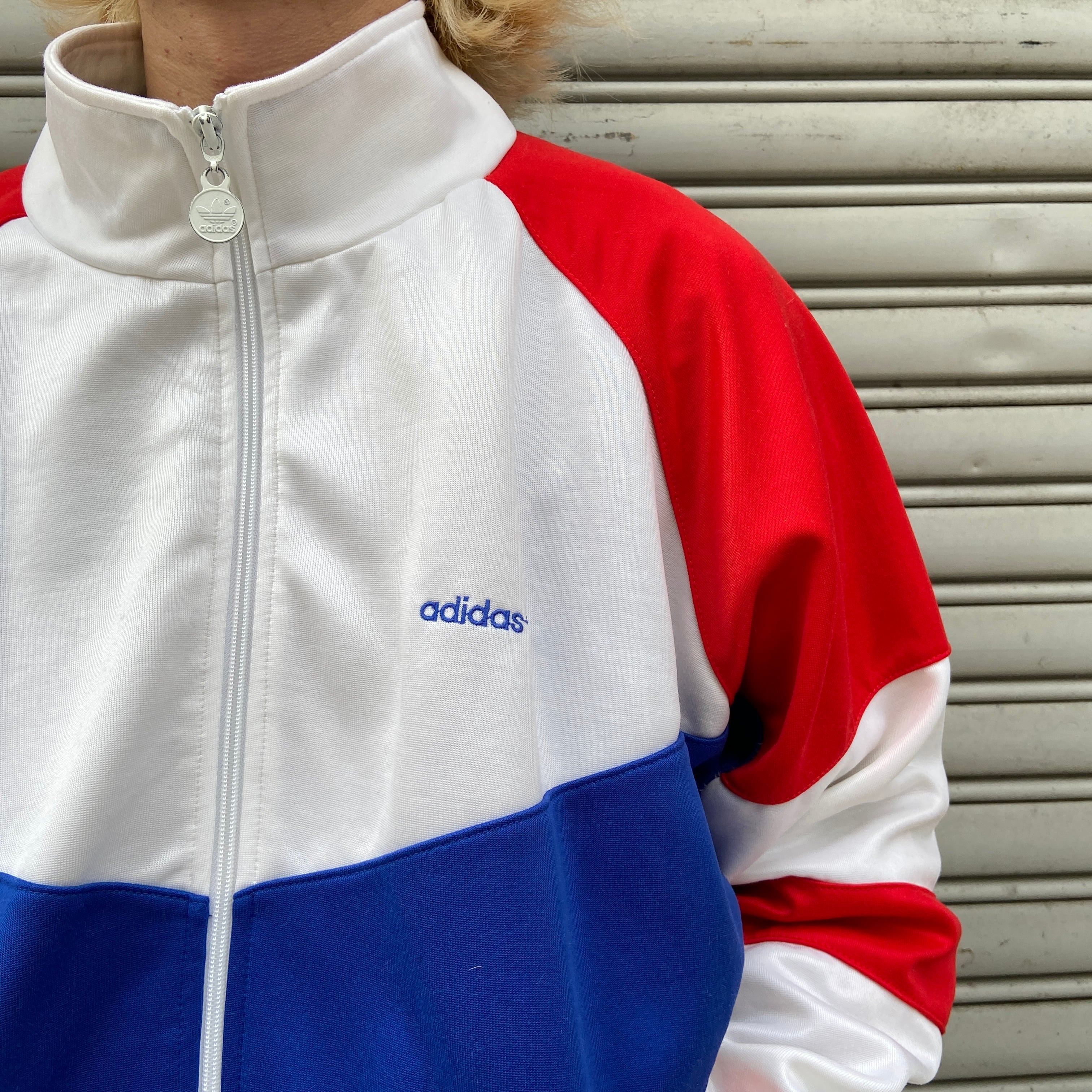 80s adidas アディダス トラックジャケット ジャージ トリコカラー L