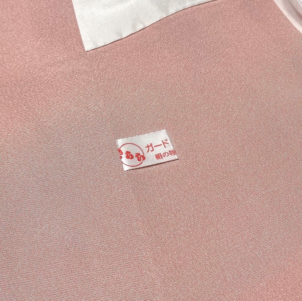 未使用 京友禅 金駒刺繍 雪輪 花柄 金彩 訪問着 正絹 ピンク 黄色 聴色