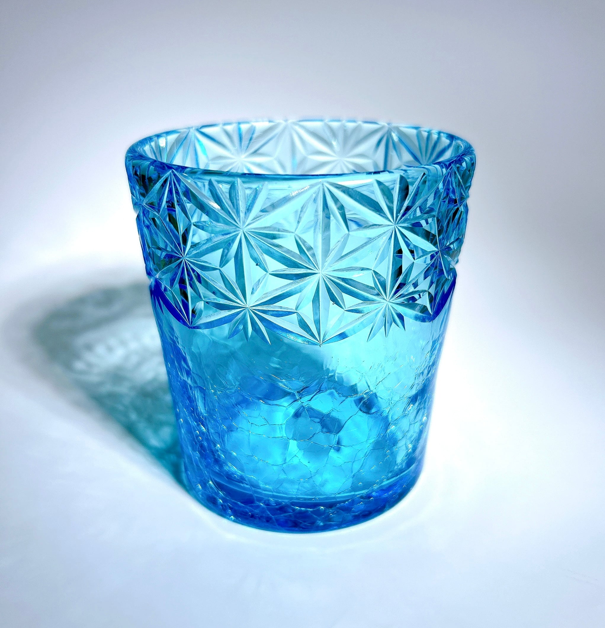 贅沢仕上げ」琉球ガラスx東京切子ロックグラス 千代紙 空 | KILIKO