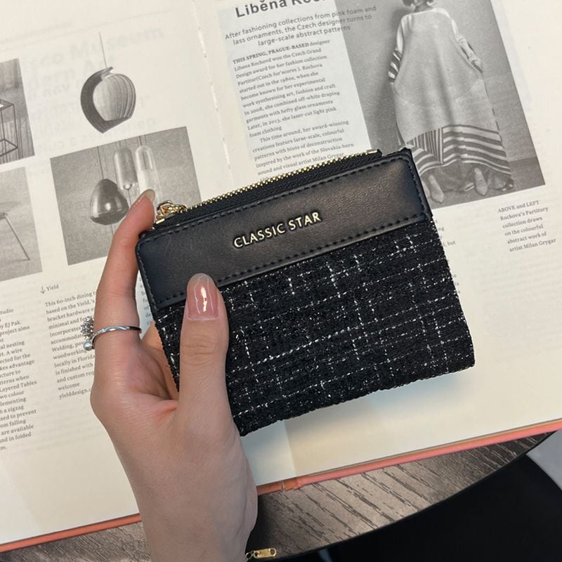 2つ折りツイードミニウォレット L0676 | Little fleur リトルフルール