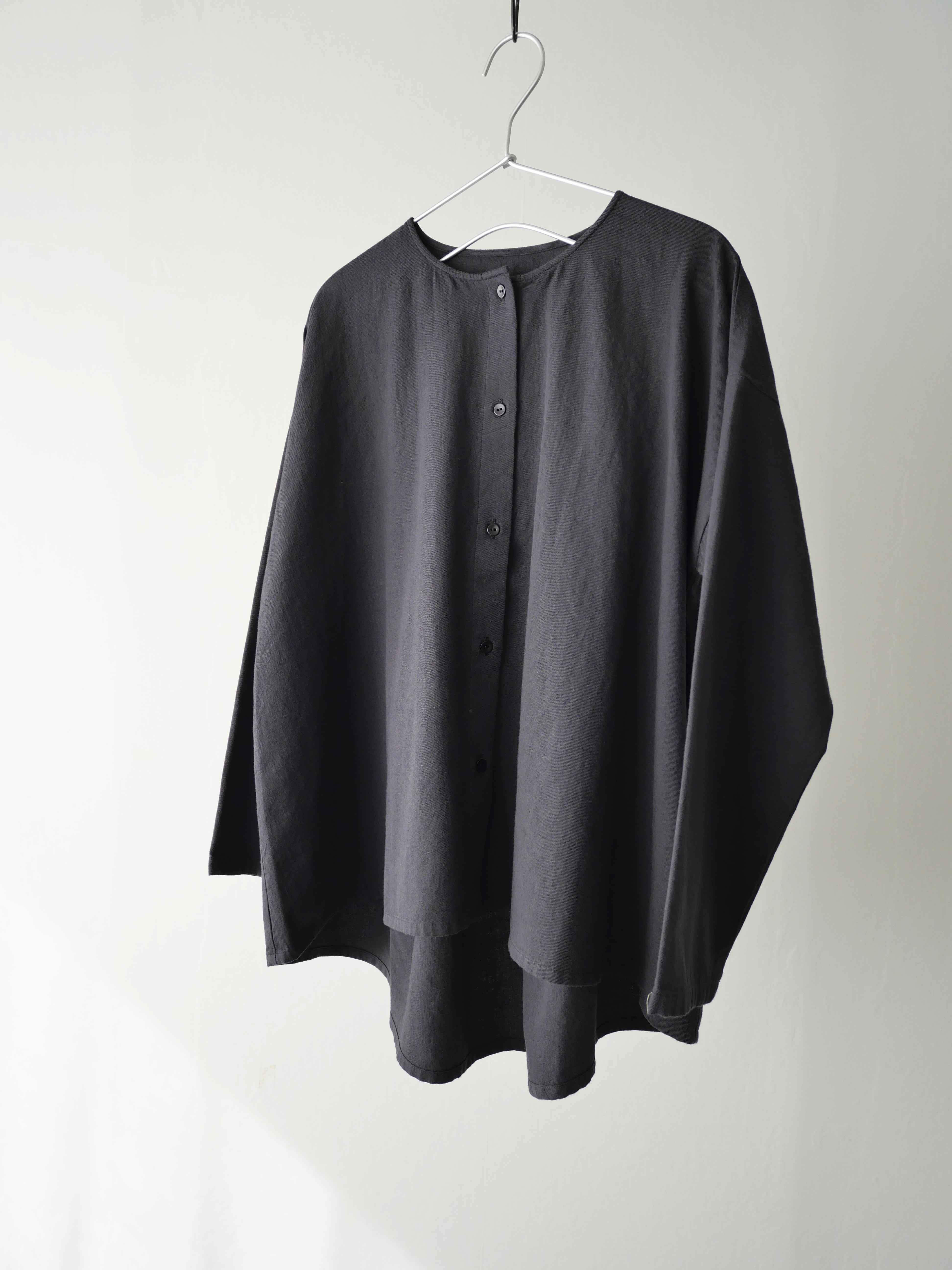 evam eva / cotton wool no collar shirt | t a - n a