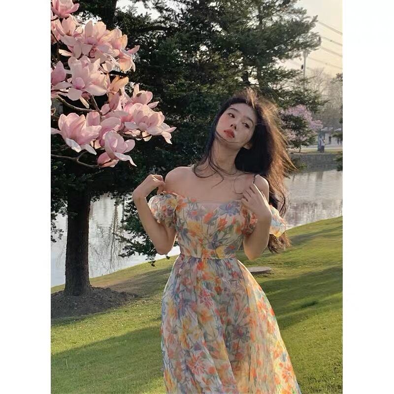 オフショルダー 花柄ワンピース G104CON0177 | liberal style. - 韓国