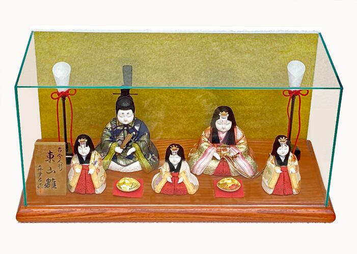 親王飾り】金林真多呂 東山雛 五人揃 アクリルケース入り【木目込み