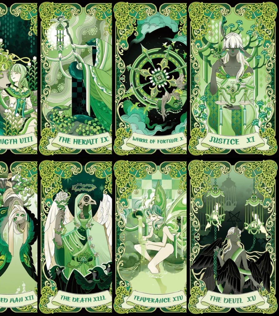 約1〜3 日以内の発送お手続き】GREEN TRACE TAROT DECK ◇ 愚者の