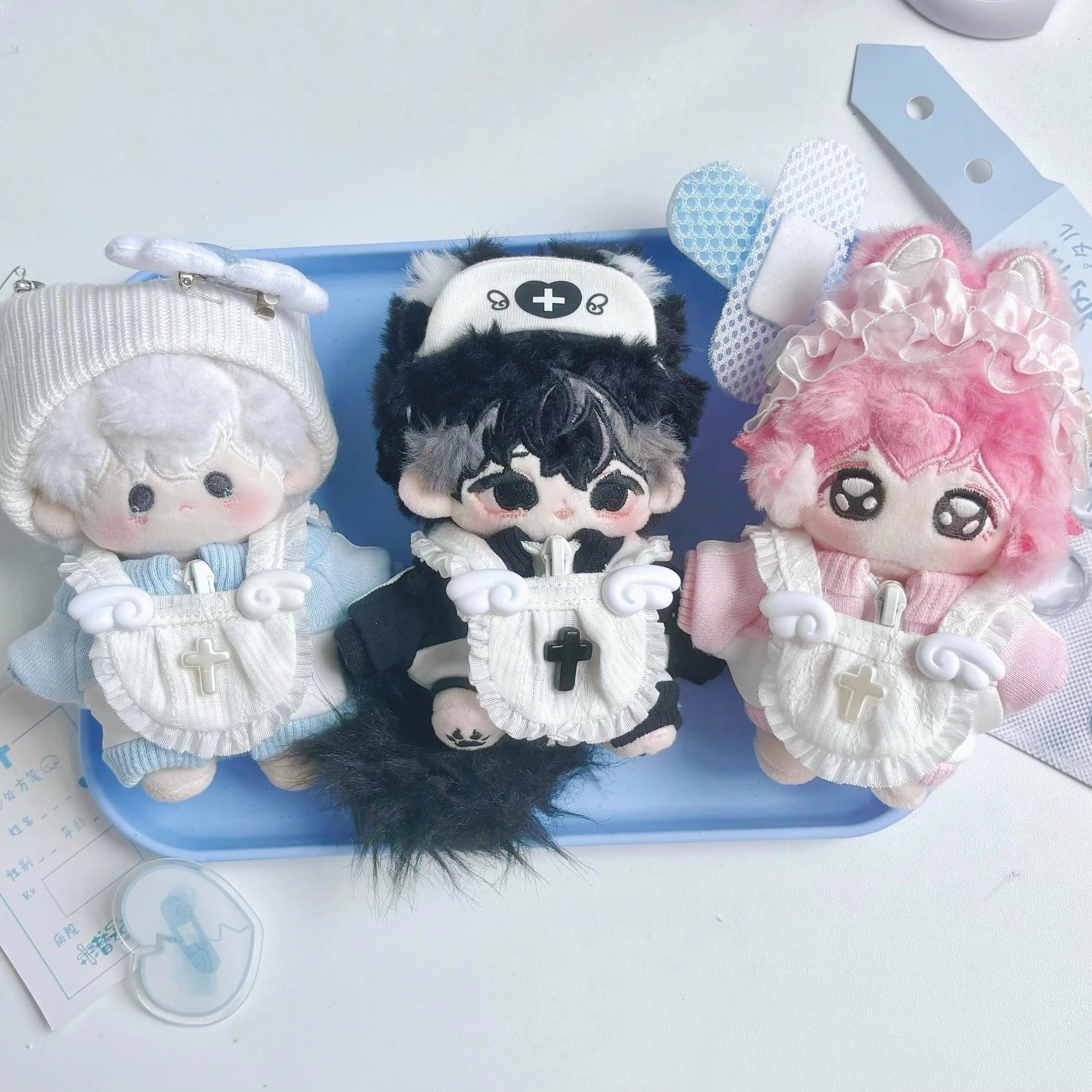 ✿10/20/30cm✿ 十字メイド在庫販売 4点セット 地雷系無属性 ぬい服