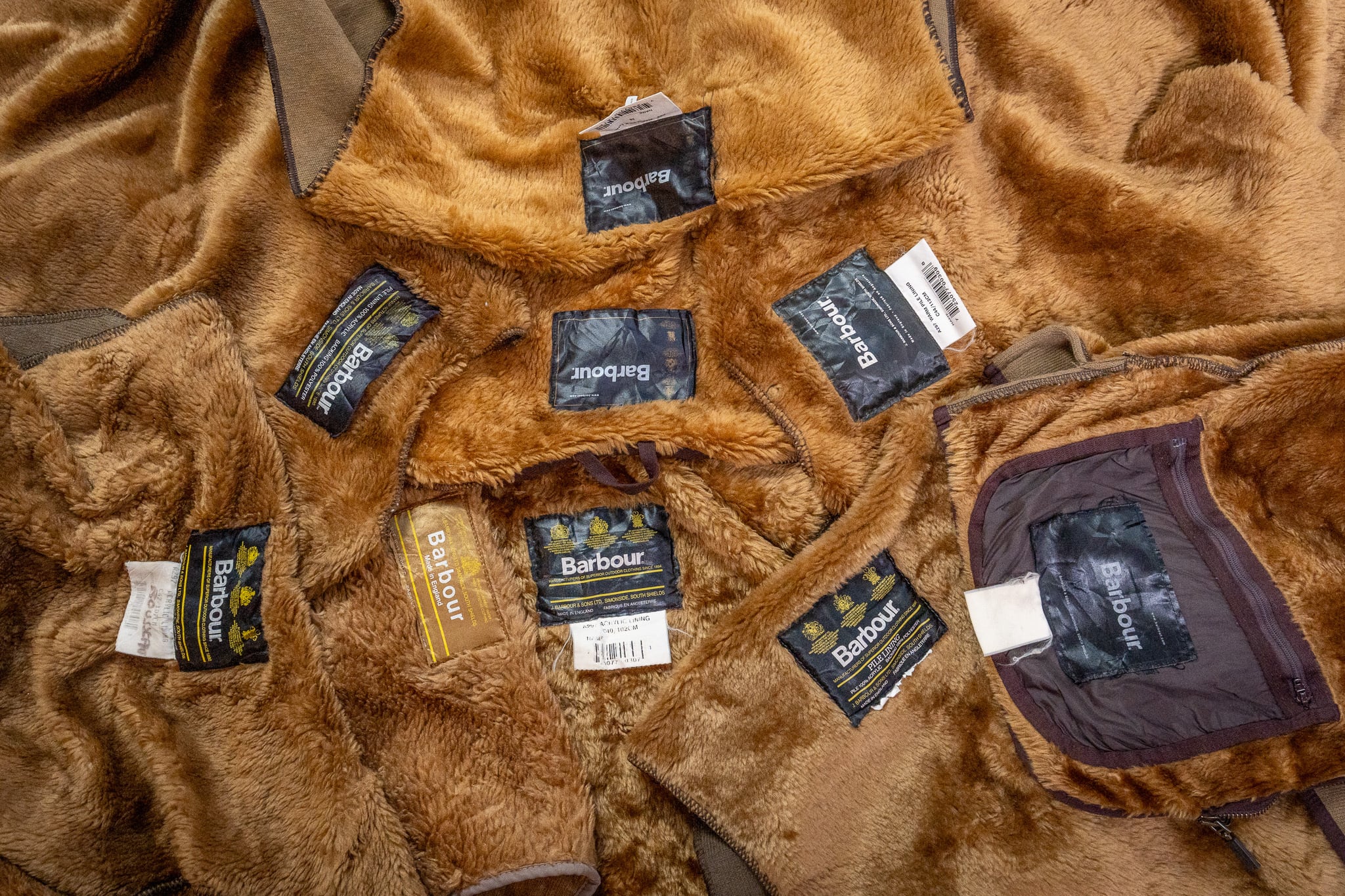 A296】Barbour 3warrant Front Zipper Pile Linner Vest 