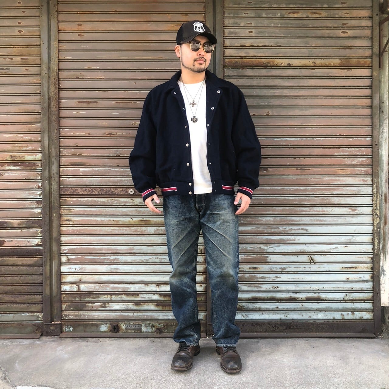 80s USA製 Dehen ウールスタジャン アダムス ディーエン ヴィンテージ