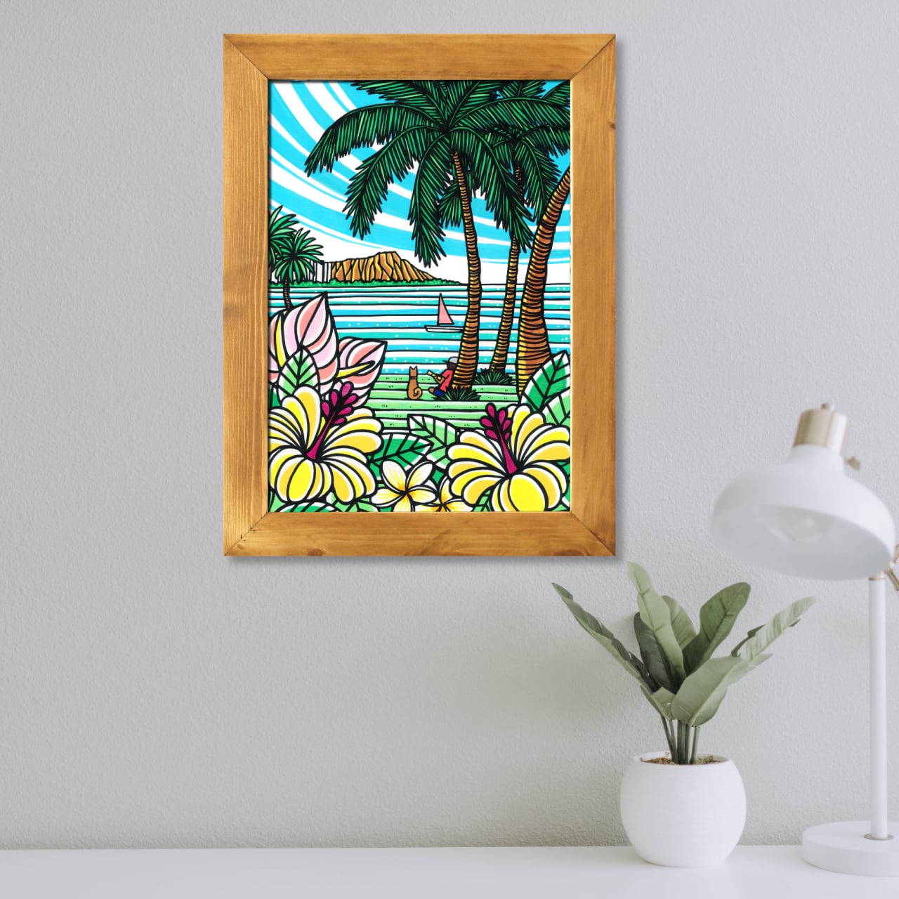 原画】Wood Panel A3 Size（From Magic Island）with Frame | TAMO ART