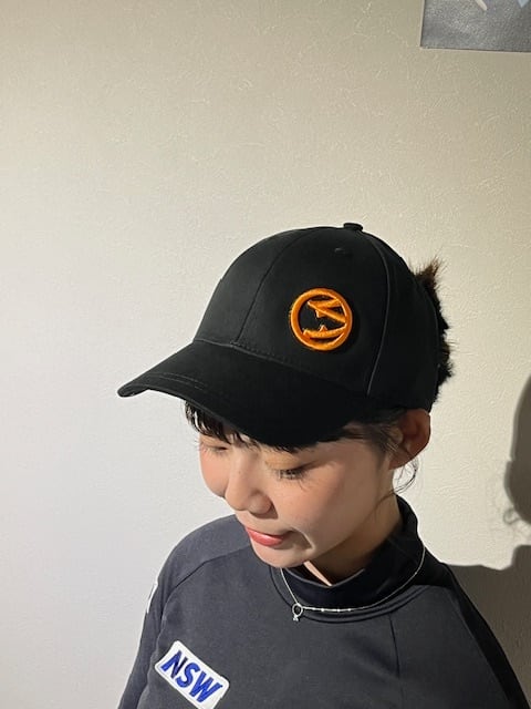 SQUADオリジナルキャップ BLACK×ORANGE 数量限定 ワッペンカスタム選択