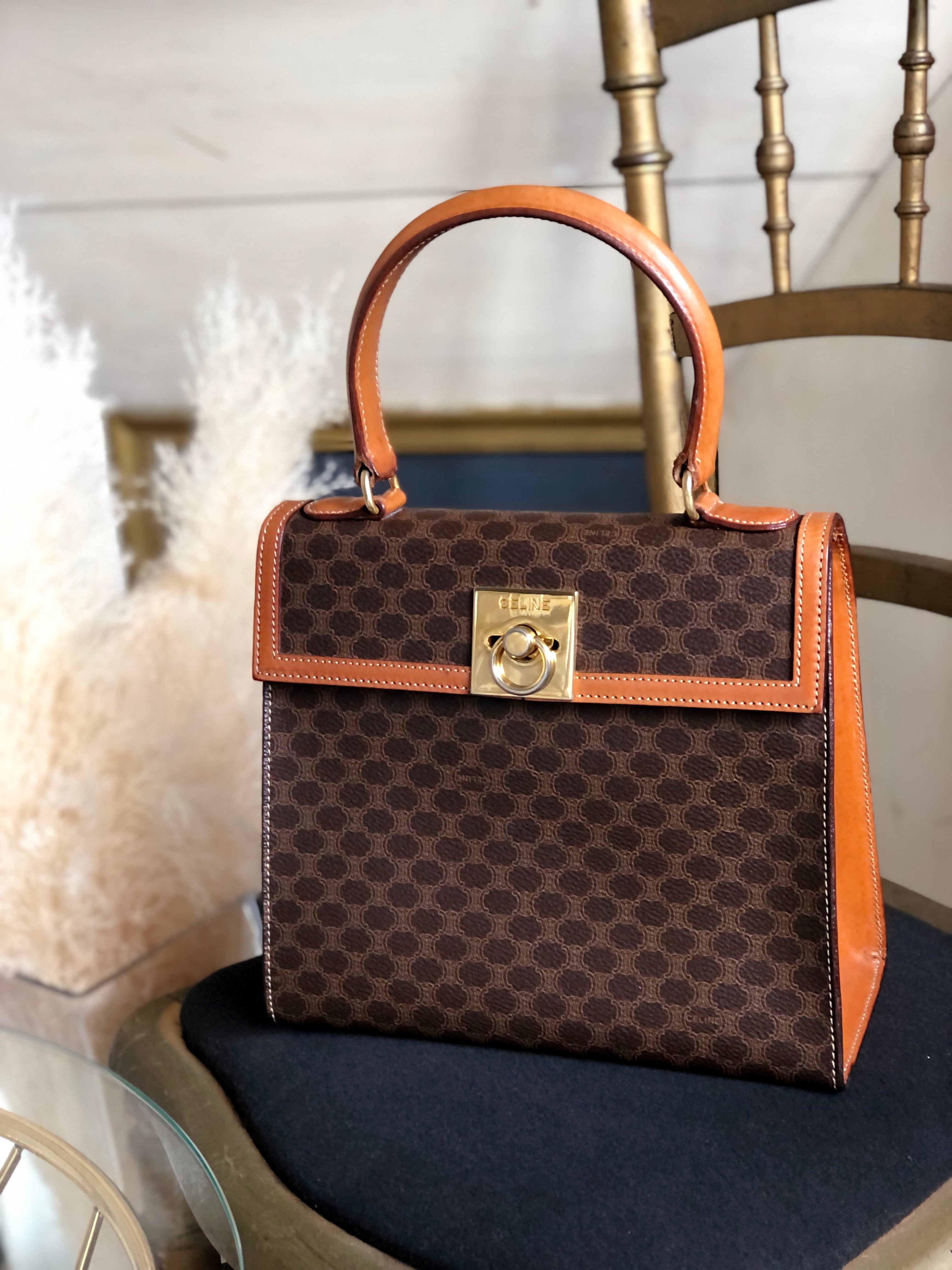 CELINE セリーヌ マカダム ガンチーニ マンテル PVC×レザー ケリー