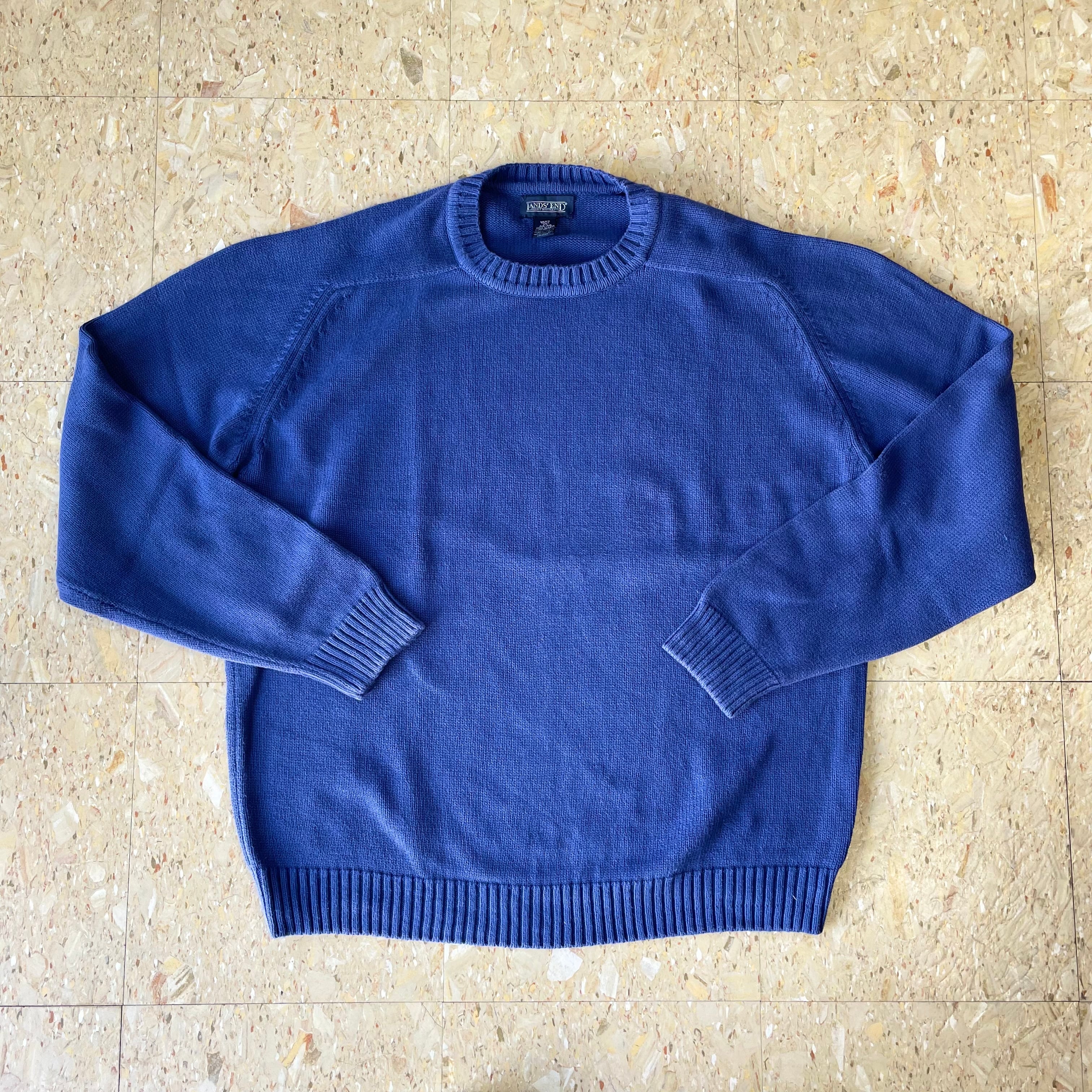 90s USA製 【LANDS END】 ランズエンド コットンニット ドリフター